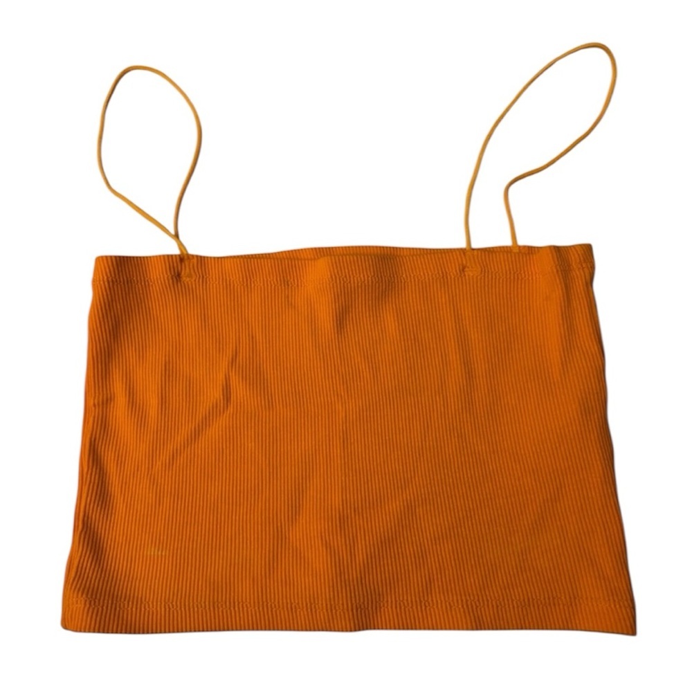 Zara‎ Vibrant Orange Ribbed Top